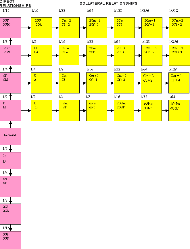 Degrees Of Consanguinity Chart